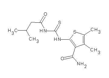 4,5-dimethyl-2-({[(3-methylbutanoyl)amino]carbonothioyl}amino)-3-thiophenecarboxamide - Click Image to Close