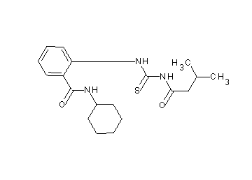 N-cyclohexyl-2-({[(3-methylbutanoyl)amino]carbonothioyl}amino)benzamide - Click Image to Close