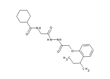 N-(2-{2-[(2-sec-butylphenoxy)acetyl]hydrazino}-2-oxoethyl)cyclohexanecarboxamide (non-preferred name)