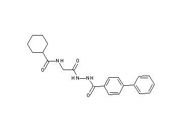N-{2-[2-(4-biphenylylcarbonyl)hydrazino]-2-oxoethyl}cyclohexanecarboxamide (non-preferred name)