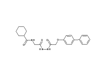 N-(2-{2-[(4-biphenylyloxy)acetyl]hydrazino}-2-oxoethyl)cyclohexanecarboxamide (non-preferred name)