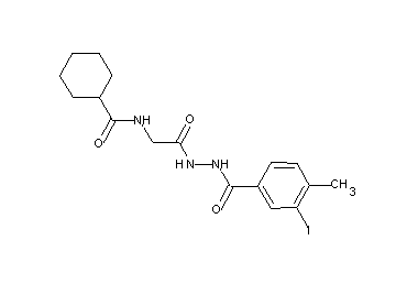 N-{2-[2-(3-iodo-4-methylbenzoyl)hydrazino]-2-oxoethyl}cyclohexanecarboxamide (non-preferred name)