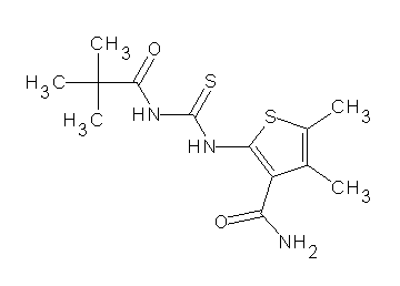 2-({[(2,2-dimethylpropanoyl)amino]carbonothioyl}amino)-4,5-dimethyl-3-thiophenecarboxamide - Click Image to Close