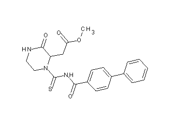 methyl (1-{[(4-biphenylylcarbonyl)amino]carbonothioyl}-3-oxo-2-piperazinyl)acetate