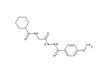 N-{2-[2-(4-methoxybenzoyl)hydrazino]-2-oxoethyl}cyclohexanecarboxamide (non-preferred name)