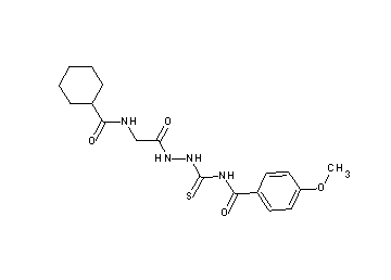 N-[(2-{[(cyclohexylcarbonyl)amino]acetyl}hydrazino)carbonothioyl]-4-methoxybenzamide (non-preferred name)
