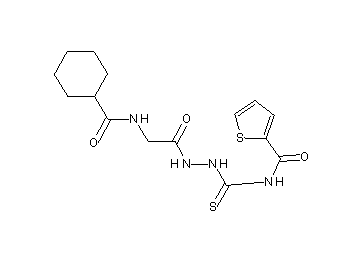 N-[(2-{[(cyclohexylcarbonyl)amino]acetyl}hydrazino)carbonothioyl]-2-thiophenecarboxamide (non-preferred name)