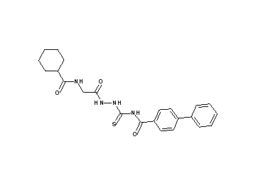 N-[(2-{[(cyclohexylcarbonyl)amino]acetyl}hydrazino)carbonothioyl]-4-biphenylcarboxamide (non-preferred name)
