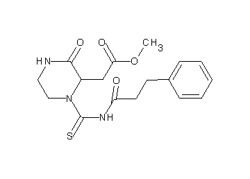 methyl (3-oxo-1-{[(3-phenylpropanoyl)amino]carbonothioyl}-2-piperazinyl)acetate