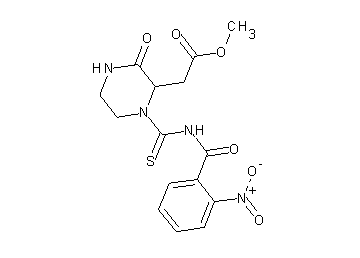 methyl (1-{[(2-nitrobenzoyl)amino]carbonothioyl}-3-oxo-2-piperazinyl)acetate