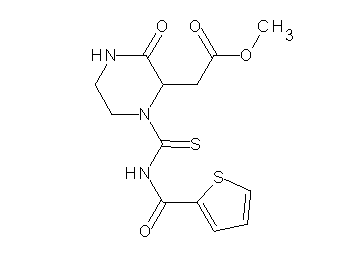 methyl (3-oxo-1-{[(2-thienylcarbonyl)amino]carbonothioyl}-2-piperazinyl)acetate