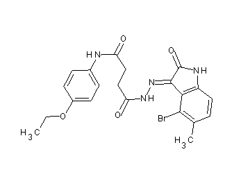 4-[2-(4-bromo-5-methyl-2-oxo-1,2-dihydro-3H-indol-3-ylidene)hydrazino]-N-(4-ethoxyphenyl)-4-oxobutanamide