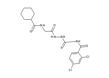 2,4-dichloro-N-[(2-{[(cyclohexylcarbonyl)amino]acetyl}hydrazino)carbonothioyl]benzamide (non-preferred name)