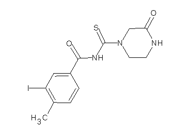 3-iodo-4-methyl-N-[(3-oxo-1-piperazinyl)carbonothioyl]benzamide