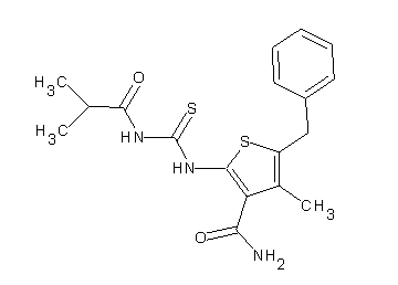 5-benzyl-2-{[(isobutyrylamino)carbonothioyl]amino}-4-methyl-3-thiophenecarboxamide