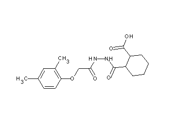 2-({2-[(2,4-dimethylphenoxy)acetyl]hydrazino}carbonyl)cyclohexanecarboxylic acid