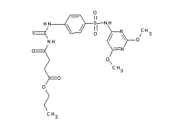 propyl 4-({[(4-{[(2,6-dimethoxy-4-pyrimidinyl)amino]sulfonyl}phenyl)amino]carbonothioyl}amino)-4-oxobutanoate