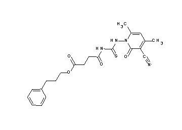 3-phenylpropyl 4-({[(3-cyano-4,6-dimethyl-2-oxo-1(2H)-pyridinyl)amino]carbonothioyl}amino)-4-oxobutanoate