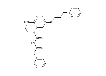 3-phenylpropyl (3-oxo-1-{[(phenylacetyl)amino]carbonothioyl}-2-piperazinyl)acetate