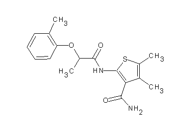 4,5-dimethyl-2-{[2-(2-methylphenoxy)propanoyl]amino}-3-thiophenecarboxamide - Click Image to Close