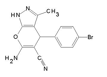 6-amino-4-(4-bromophenyl)-3-methyl-1,4-dihydropyrano[2,3-c]pyrazole-5-carbonitrile - Click Image to Close