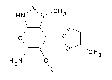 6-amino-3-methyl-4-(5-methyl-2-furyl)-1,4-dihydropyrano[2,3-c]pyrazole-5-carbonitrile