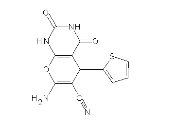 7-amino-2,4-dioxo-5-(2-thienyl)-1,3,4,5-tetrahydro-2H-pyrano[2,3-d]pyrimidine-6-carbonitrile