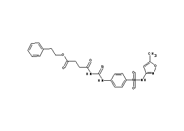 2-phenylethyl 4-({[(4-{[(5-methyl-3-isoxazolyl)amino]sulfonyl}phenyl)amino]carbonothioyl}amino)-4-oxobutanoate