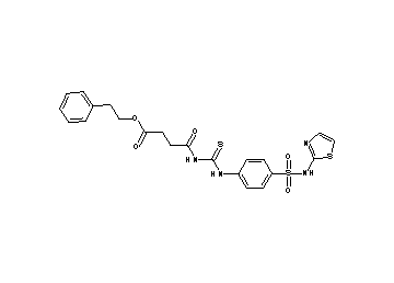 2-phenylethyl 4-oxo-4-{[({4-[(1,3-thiazol-2-ylamino)sulfonyl]phenyl}amino)carbonothioyl]amino}butanoate - Click Image to Close