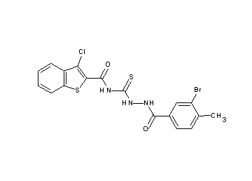N-{[2-(3-bromo-4-methylbenzoyl)hydrazino]carbonothioyl}-3-chloro-1-benzothiophene-2-carboxamide