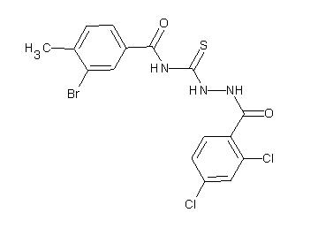 3-bromo-N-{[2-(2,4-dichlorobenzoyl)hydrazino]carbonothioyl}-4-methylbenzamide - Click Image to Close