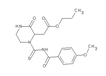 propyl (1-{[(4-methoxybenzoyl)amino]carbonothioyl}-3-oxo-2-piperazinyl)acetate