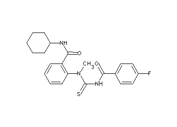 N-cyclohexyl-2-[{[(4-fluorobenzoyl)amino]carbonothioyl}(methyl)amino]benzamide
