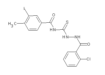 N-{[2-(2-chlorobenzoyl)hydrazino]carbonothioyl}-3-iodo-4-methylbenzamide