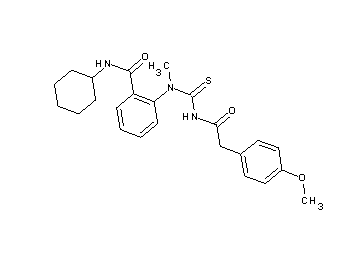 N-cyclohexyl-2-[({[(4-methoxyphenyl)acetyl]amino}carbonothioyl)(methyl)amino]benzamide
