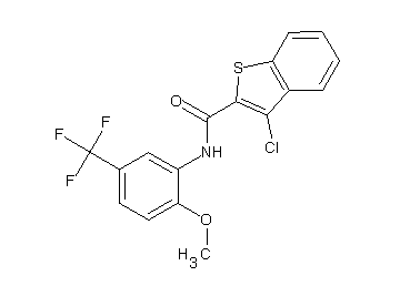 3-chloro-N-[2-methoxy-5-(trifluoromethyl)phenyl]-1-benzothiophene-2-carboxamide - Click Image to Close