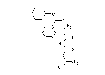 N-cyclohexyl-2-(methyl{[(3-methylbutanoyl)amino]carbonothioyl}amino)benzamide