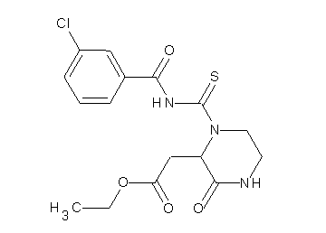 ethyl (1-{[(3-chlorobenzoyl)amino]carbonothioyl}-3-oxo-2-piperazinyl)acetate