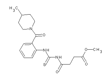 methyl 4-{[({2-[(4-methyl-1-piperidinyl)carbonyl]phenyl}amino)carbonothioyl]amino}-4-oxobutanoate