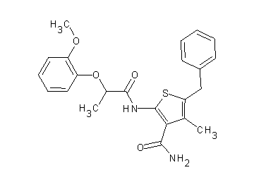 5-benzyl-2-{[2-(2-methoxyphenoxy)propanoyl]amino}-4-methyl-3-thiophenecarboxamide - Click Image to Close