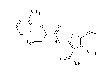 4,5-dimethyl-2-{[2-(2-methylphenoxy)butanoyl]amino}-3-thiophenecarboxamide - Click Image to Close