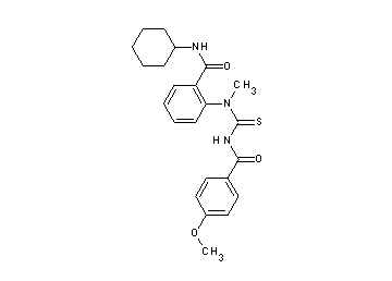 N-cyclohexyl-2-[{[(4-methoxybenzoyl)amino]carbonothioyl}(methyl)amino]benzamide