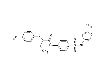 N-(4-{[(5-methyl-3-isoxazolyl)amino]sulfonyl}phenyl)-2-(4-methylphenoxy)butanamide - Click Image to Close