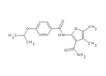 2-[(4-isopropoxybenzoyl)amino]-4,5-dimethyl-3-thiophenecarboxamide