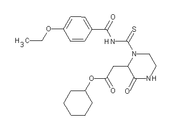 cyclohexyl (1-{[(4-ethoxybenzoyl)amino]carbonothioyl}-3-oxo-2-piperazinyl)acetate