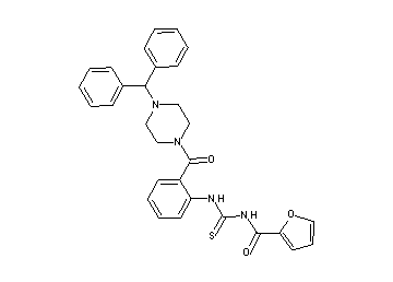 N-{[(2-{[4-(diphenylmethyl)-1-piperazinyl]carbonyl}phenyl)amino]carbonothioyl}-2-furamide