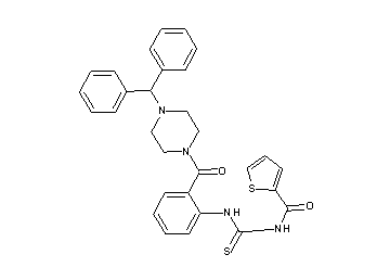 N-{[(2-{[4-(diphenylmethyl)-1-piperazinyl]carbonyl}phenyl)amino]carbonothioyl}-2-thiophenecarboxamide