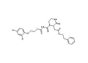 2-phenylethyl [1-({[4-(2,4-dichlorophenoxy)butanoyl]amino}carbonothioyl)-3-oxo-2-piperazinyl]acetate