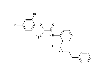 2-{[2-(2-bromo-4-chlorophenoxy)propanoyl]amino}-N-(2-phenylethyl)benzamide