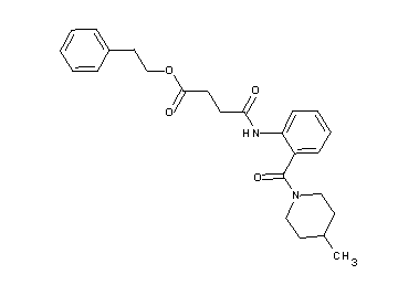 2-phenylethyl 4-({2-[(4-methyl-1-piperidinyl)carbonyl]phenyl}amino)-4-oxobutanoate